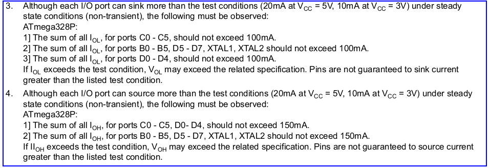 Atmega328p dc characteristics